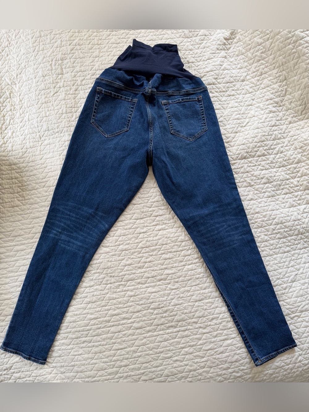 Navy Maternity Jeggings with Stretch Panel